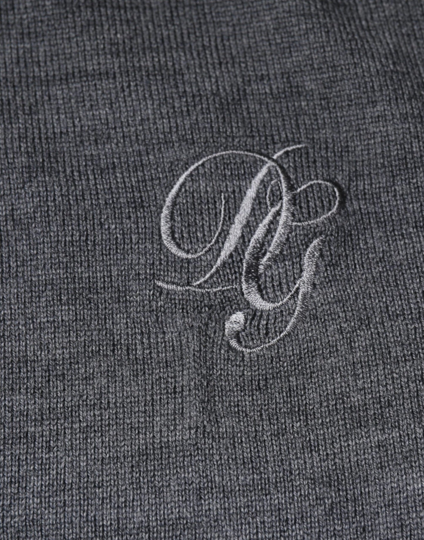Dolce &amp; Gabbana Dark Gray Wool Crew Neck Pullover Sweater
