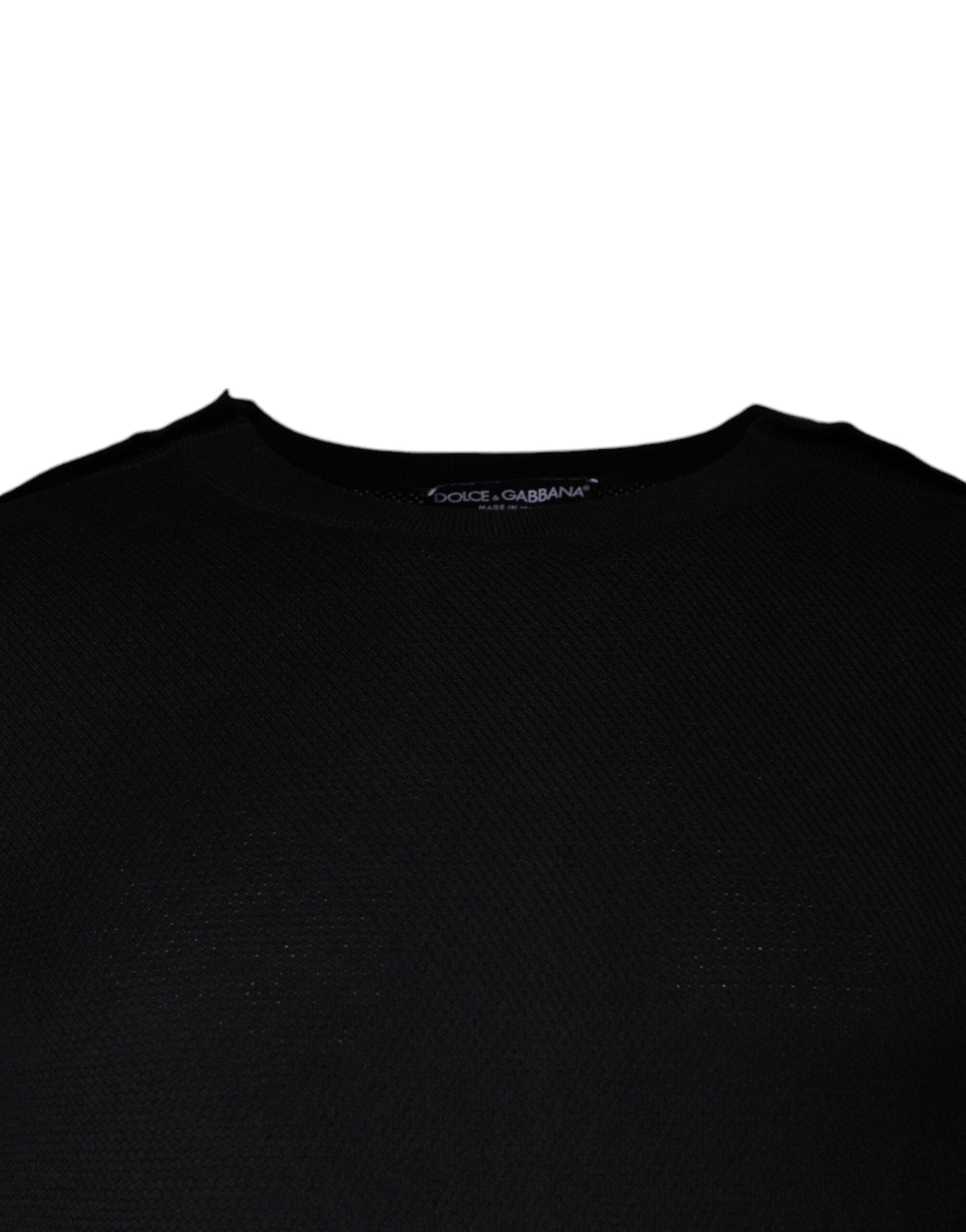 Dolce &amp; Gabbana Black Long Sleeve Crew Neck Pullover Sweater