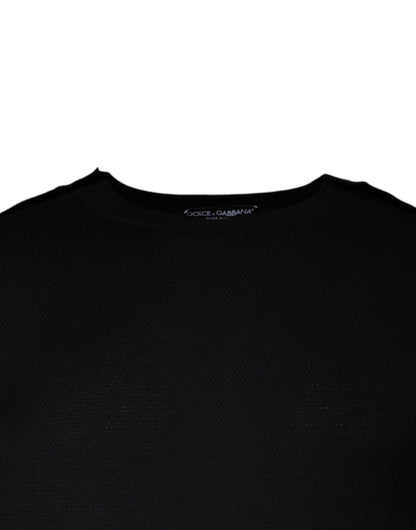 Dolce &amp; Gabbana Black Long Sleeve Crew Neck Pullover Sweater