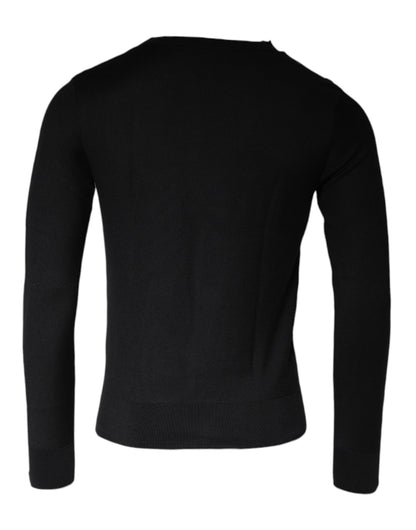 Dolce &amp; Gabbana Black Long Sleeve Crew Neck Pullover Sweater