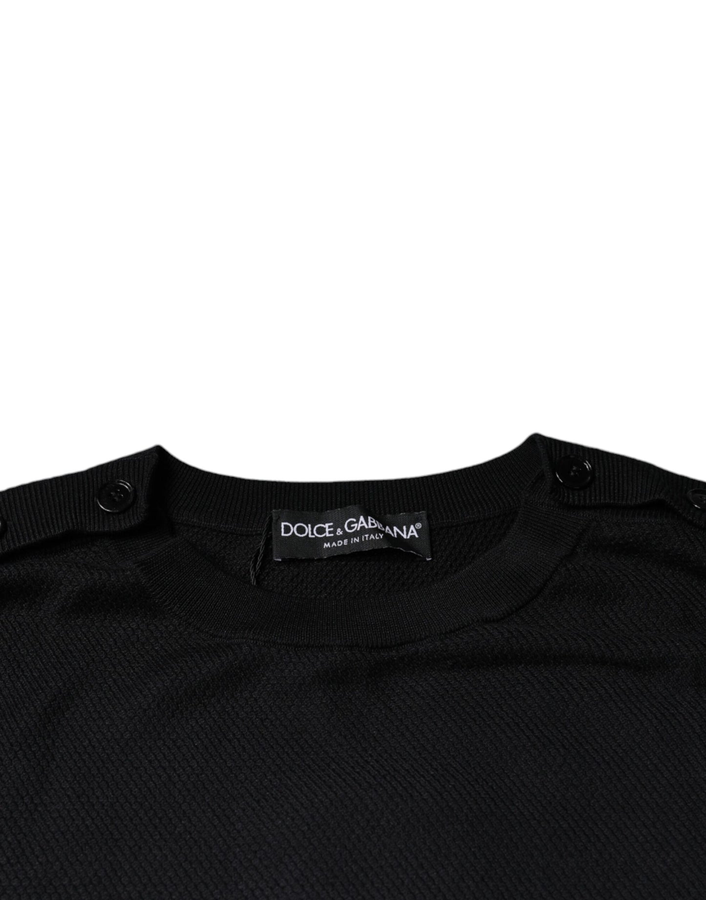 Dolce &amp; Gabbana Black Long Sleeve Crew Neck Pullover Sweater