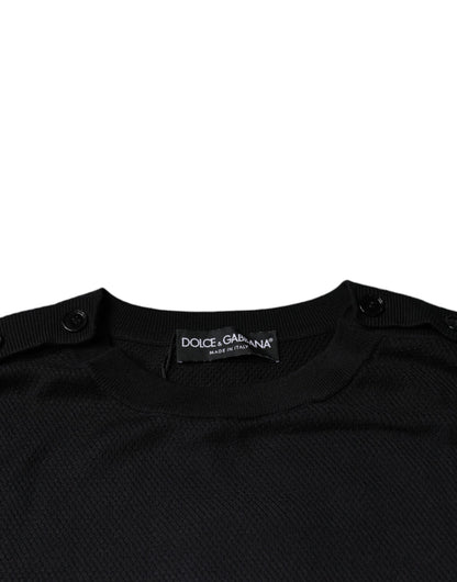 Dolce &amp; Gabbana Black Long Sleeve Crew Neck Pullover Sweater