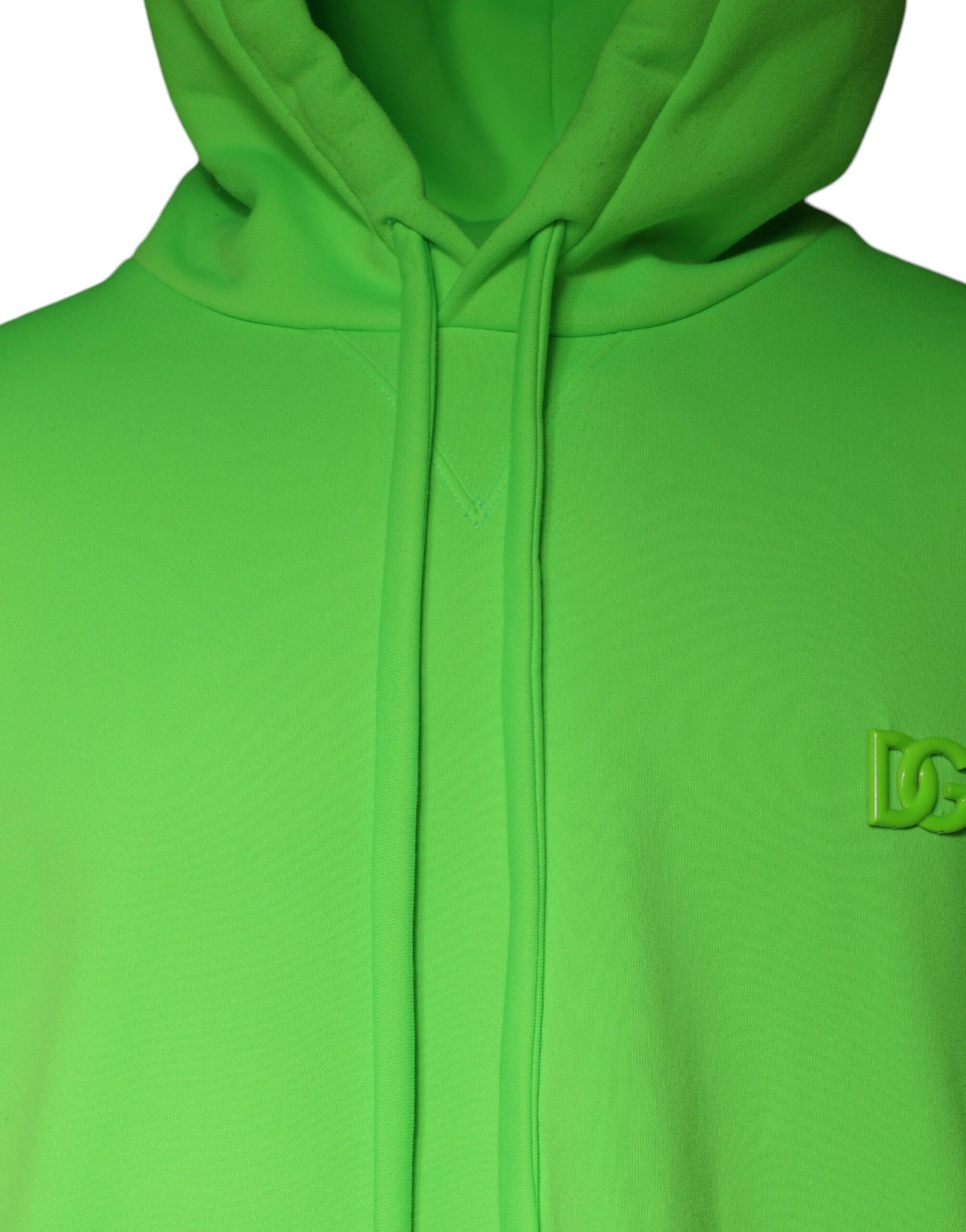 Dolce &amp; Gabbana Green Logo Hooded Pullover Men Sweatshirt Sweater