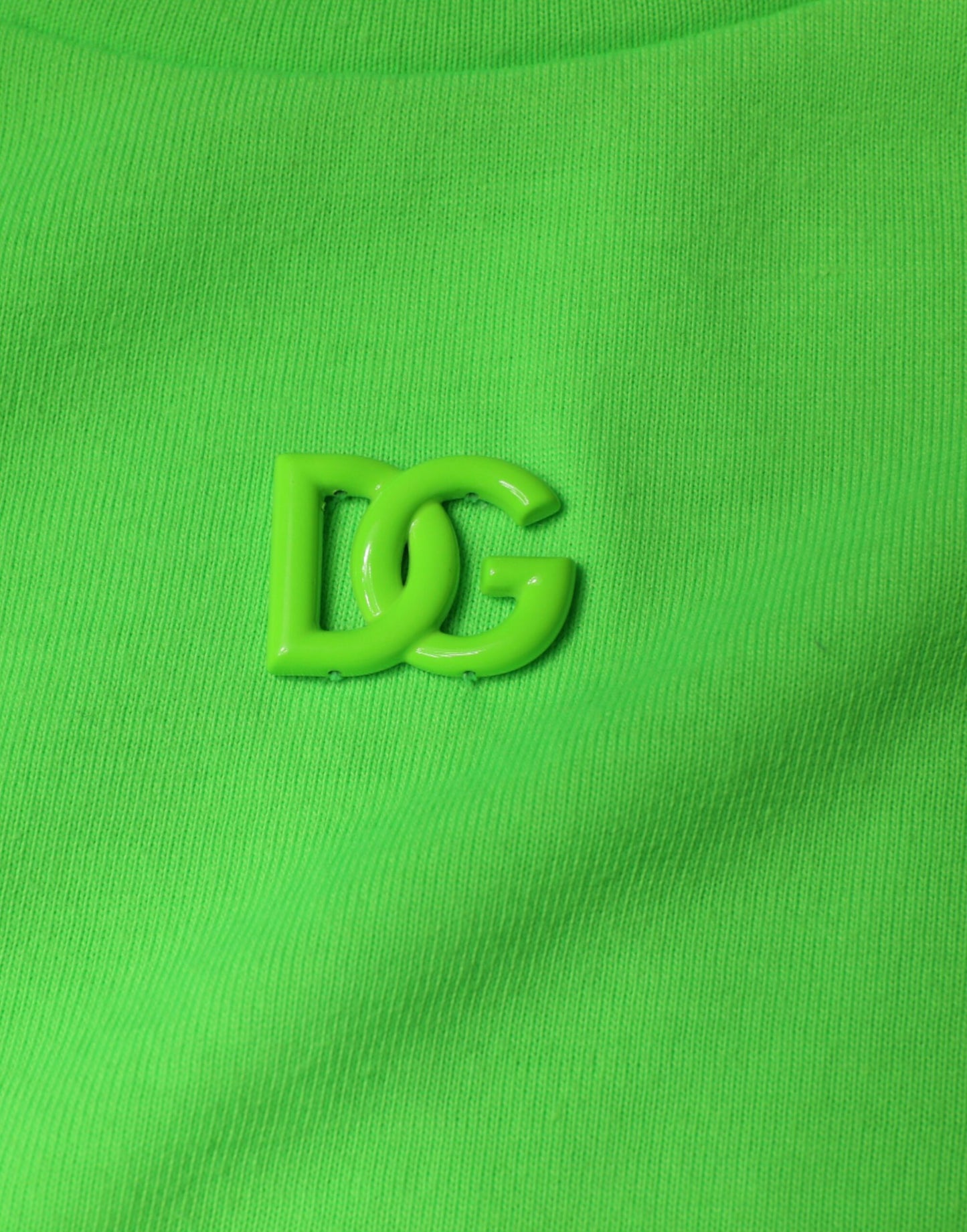 Dolce &amp; Gabbana Green Logo Hooded Pullover Men Sweatshirt Sweater