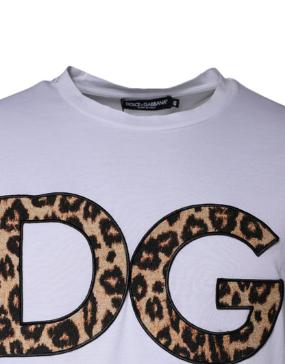 Dolce &amp; Gabbana White DG Logo Cotton Shorts Sleeves T-shirt