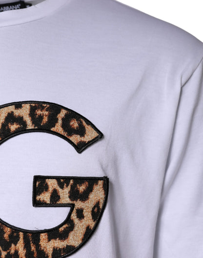Dolce &amp; Gabbana White DG Logo Cotton Shorts Sleeves T-shirt