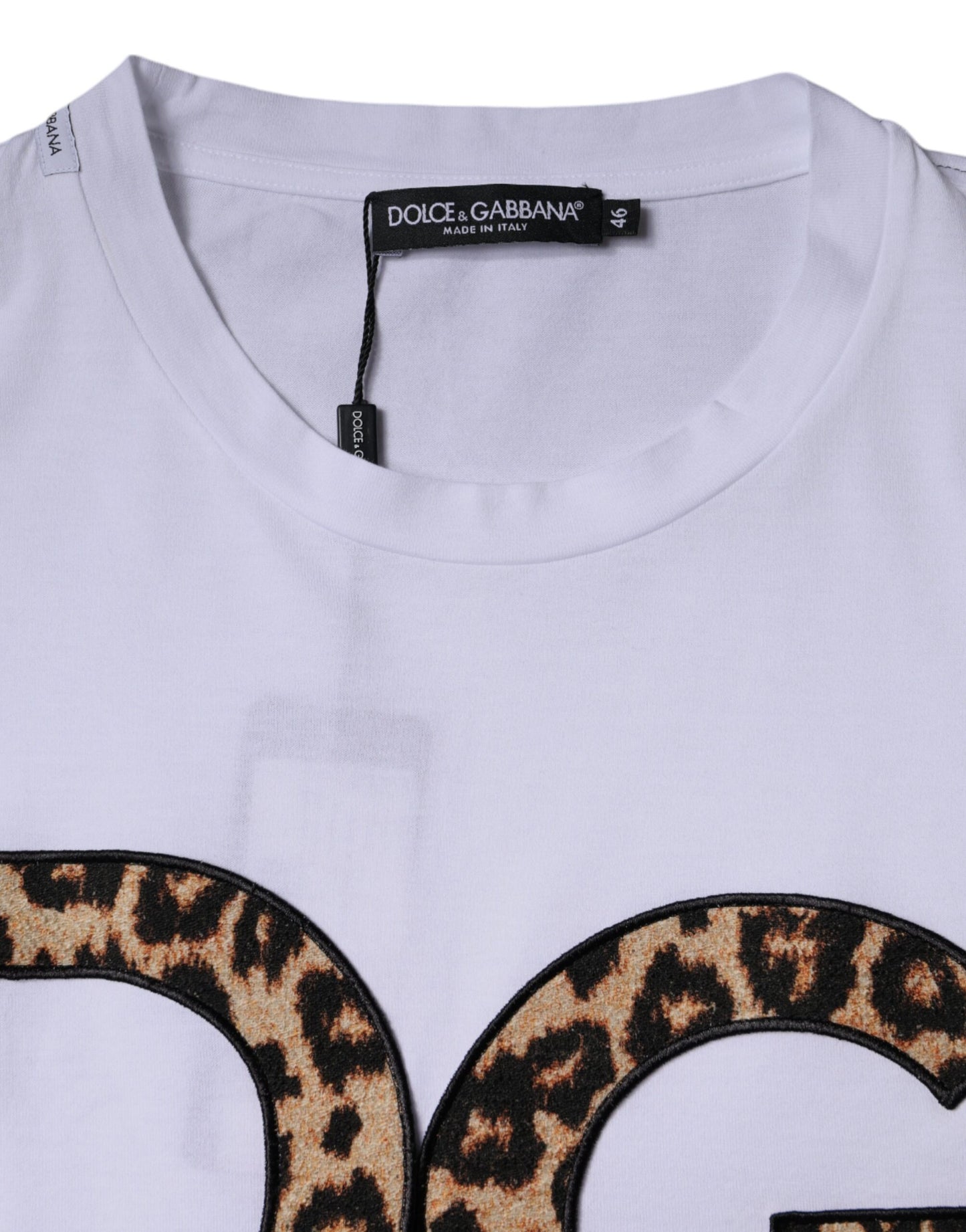 Dolce &amp; Gabbana White DG Logo Cotton Shorts Sleeves T-shirt