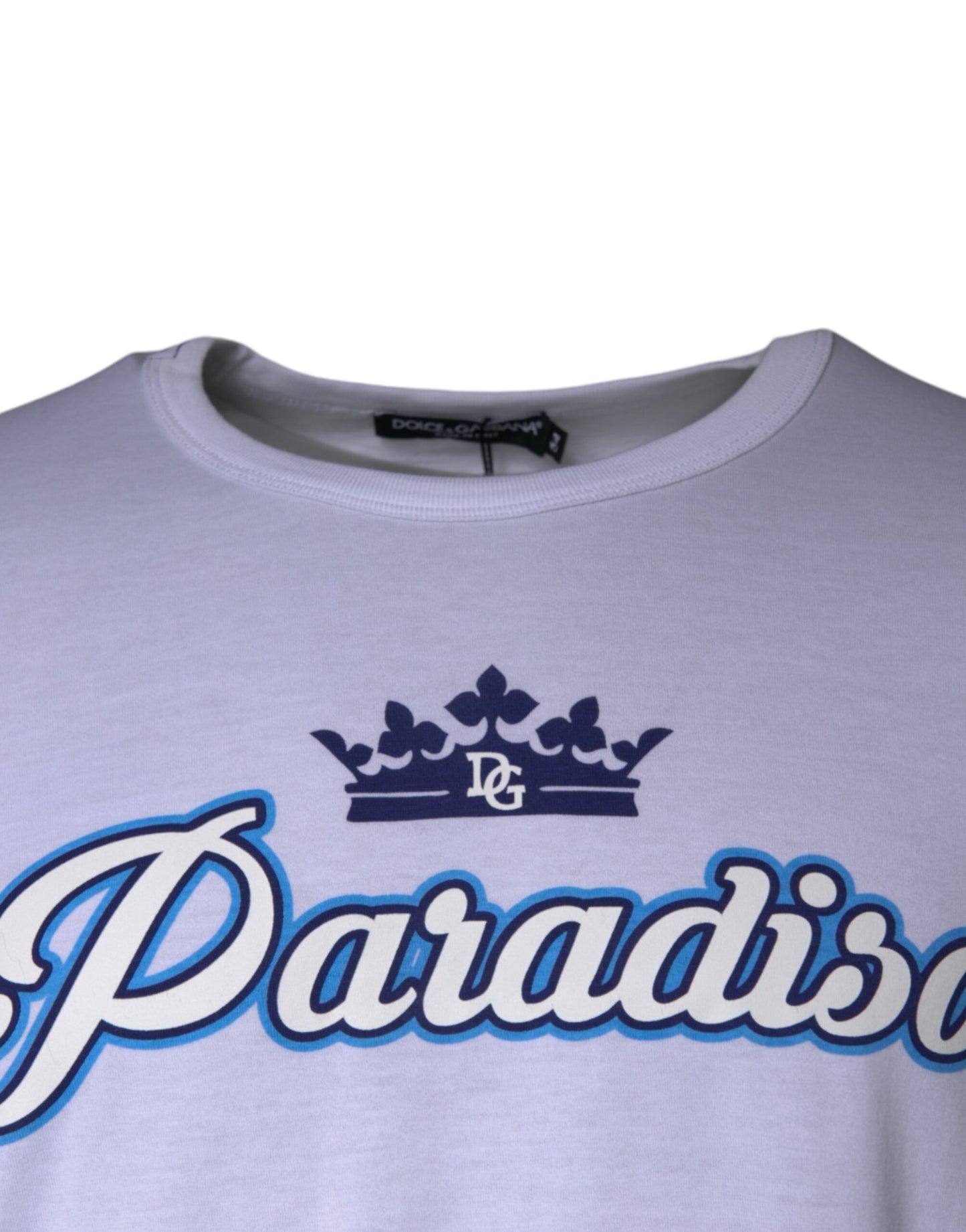 Dolce &amp; Gabbana – Weißes Paradiso-T-Shirt aus Baumwolle mit kurzen Ärmeln