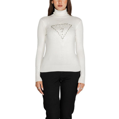 Guess – Rollkragenpullover aus weißer Viskose