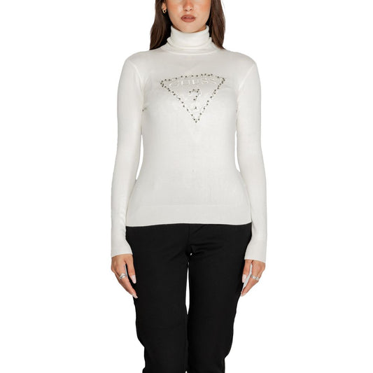 Guess – Rollkragenpullover aus weißer Viskose