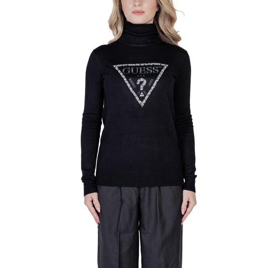 Guess – Rollkragenpullover aus schwarzer Viskose