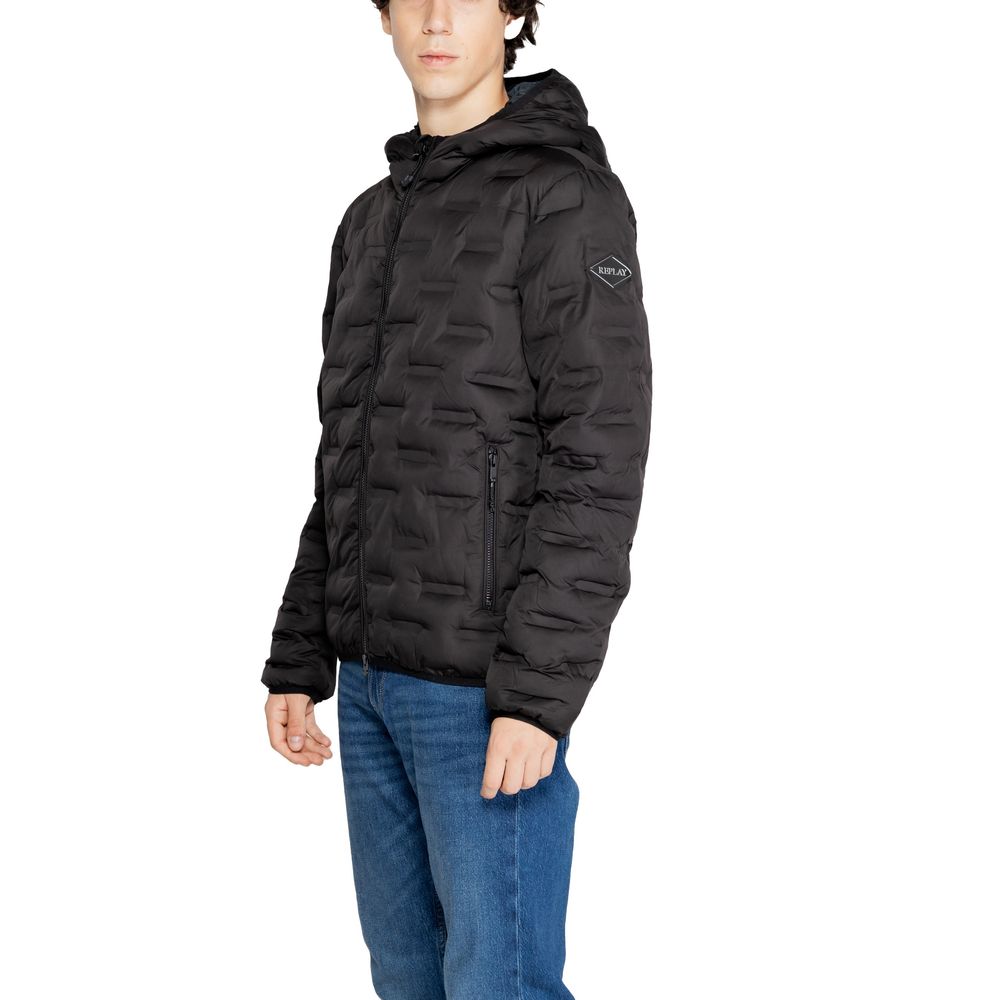 Replay Black Polyester Jackets &amp; Coat