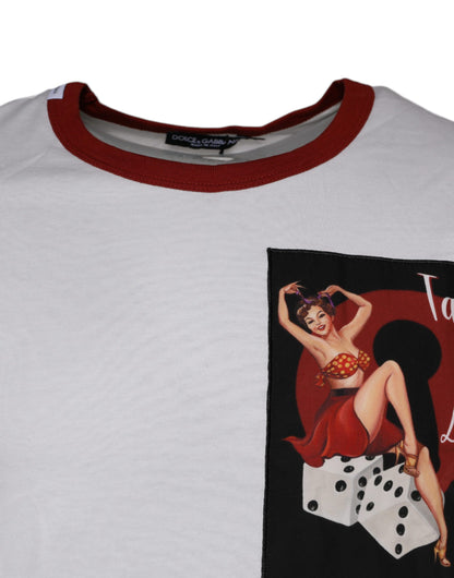 Dolce &amp; Gabbana White Graphic Print Cotton Crew Neck T-shirt
