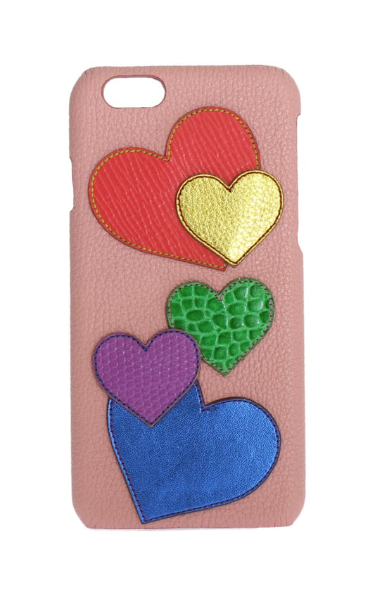 Dolce &amp; Gabbana – Rosa Leder-Telefonhülle mit Herzmotiv