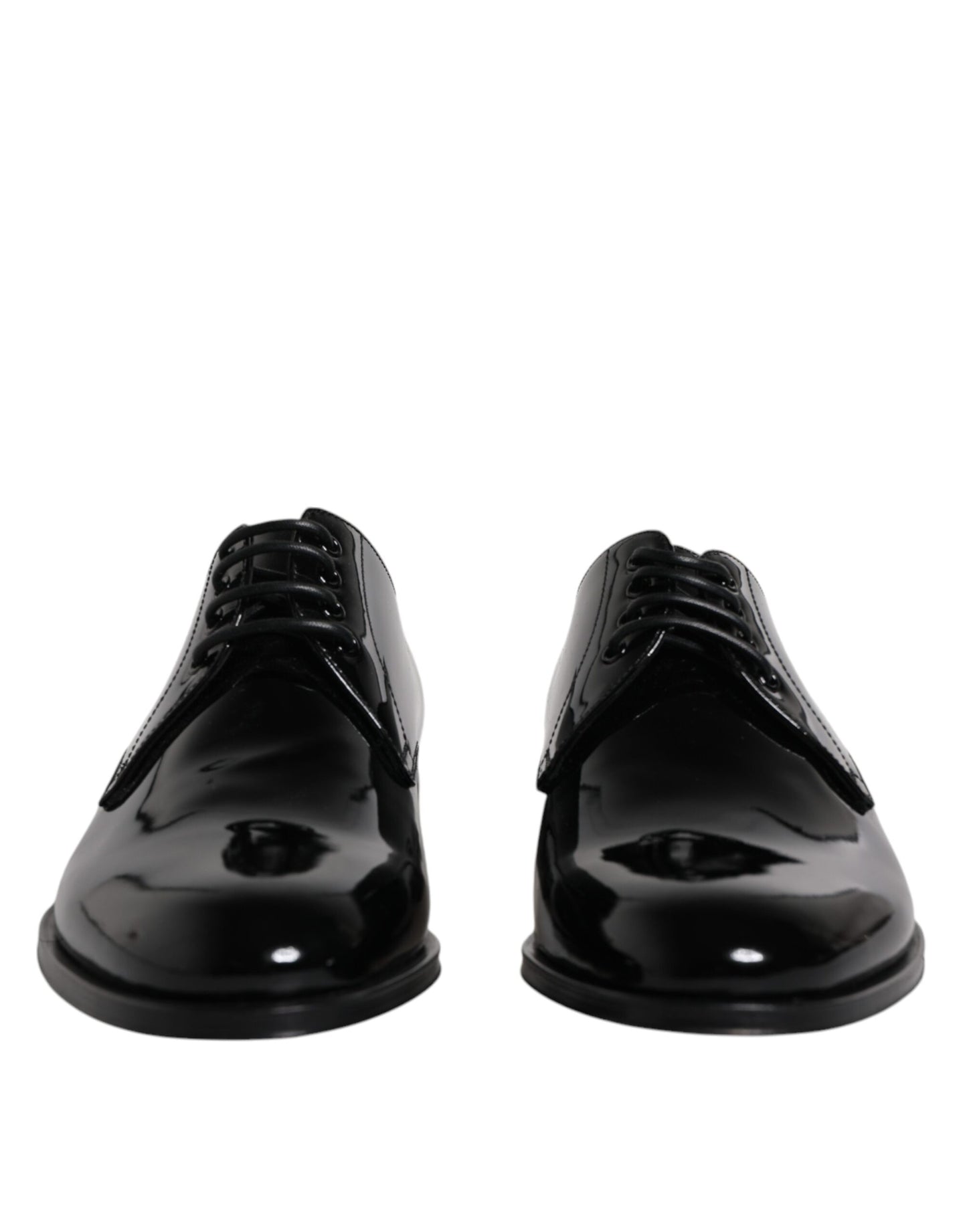 Dolce &amp; Gabbana – Derby-Schuhe aus schwarzem Lackleder für formelle Anlässe