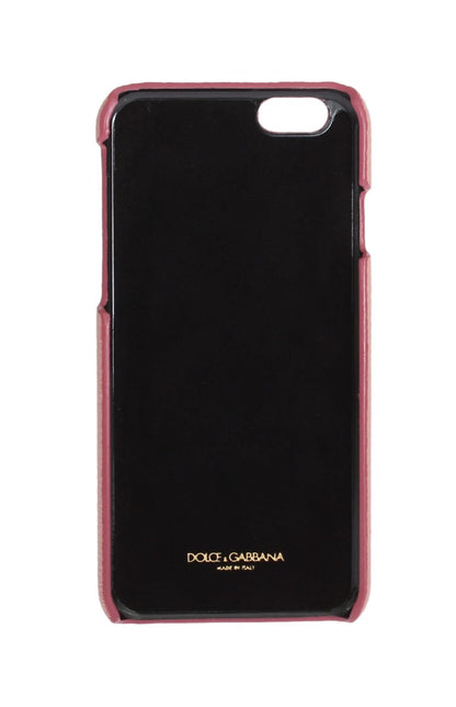 Dolce &amp; Gabbana – Rosa Leder-Handyhülle mit Herz-Kristall