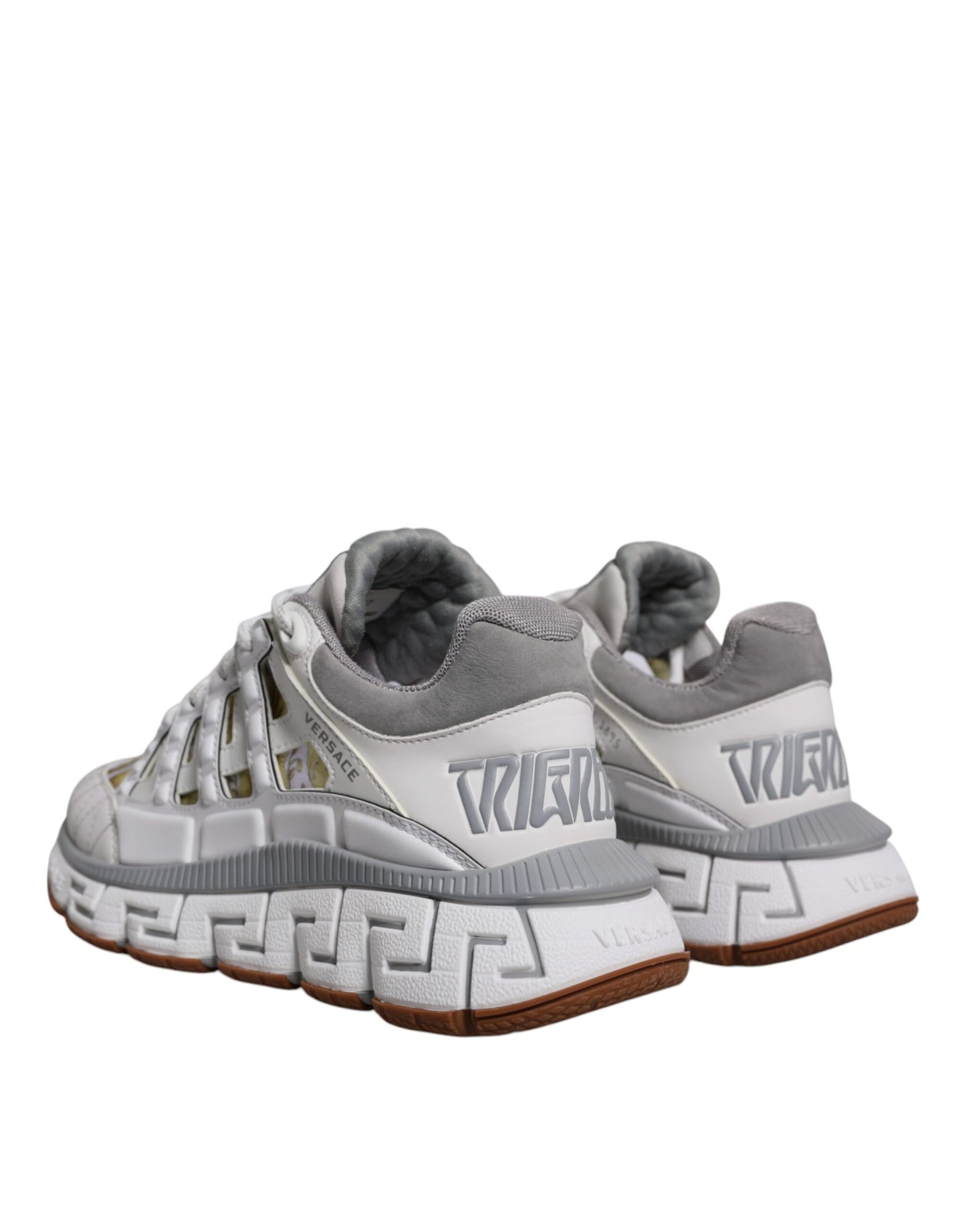 Versace – Weiße Sneakers mit Trigreca-Barocco-Print und niedrigem Schaft