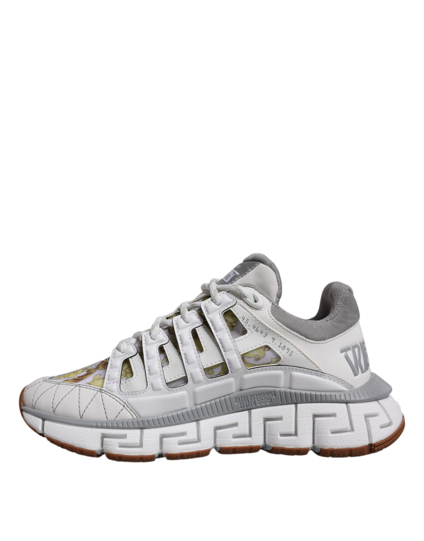 Versace – Weiße Sneakers mit Trigreca-Barocco-Print und niedrigem Schaft