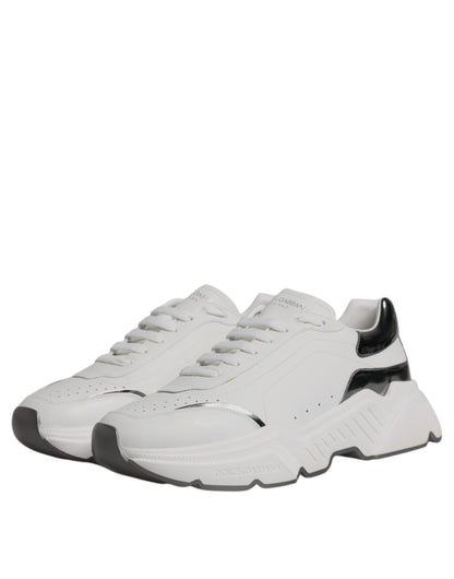 Dolce &amp; Gabbana – Daymaster – Sneaker aus Leder in Weiß und Silber