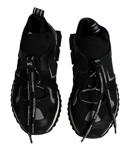 Dolce &amp; Gabbana Schwarz Weiß Logo Sorrento Herren Sneakers Schuhe