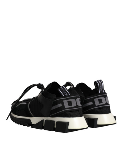 Dolce &amp; Gabbana Schwarz Weiß Logo Sorrento Herren Sneakers Schuhe