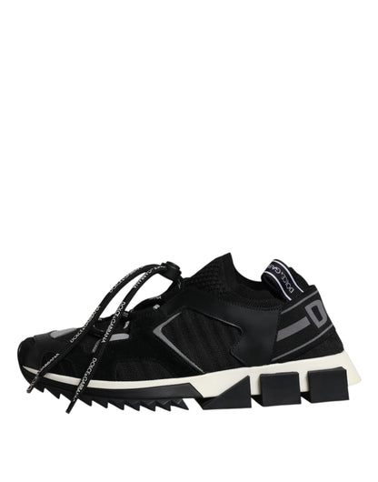 Dolce &amp; Gabbana Schwarz Weiß Logo Sorrento Herren Sneakers Schuhe