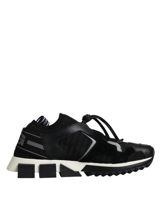 Dolce &amp; Gabbana Schwarz Weiß Logo Sorrento Herren Sneakers Schuhe