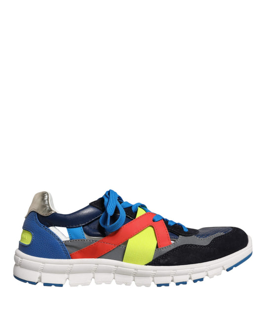 Dolce &amp; Gabbana Mehrfarbige Low-Top-Sneakers aus Wildleder