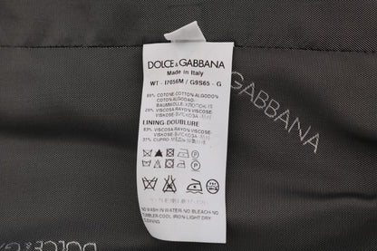 Dolce &amp; Gabbana Graue gestreifte Baumwoll-Strickjacke STAFF