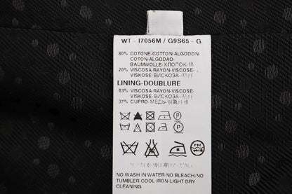 Dolce &amp; Gabbana Graue gestreifte Baumwoll-Strickjacke STAFF
