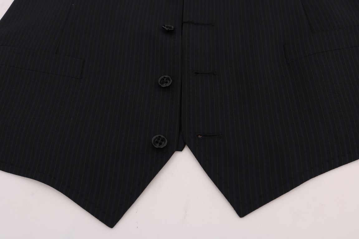 Dolce &amp; Gabbana – Schwarze, gestreifte Strickjacke aus Wolle „STAFF“