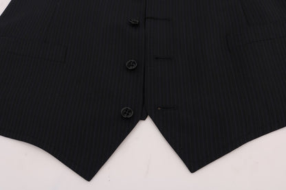 Dolce &amp; Gabbana – Schwarze, gestreifte Strickjacke aus Wolle „STAFF“