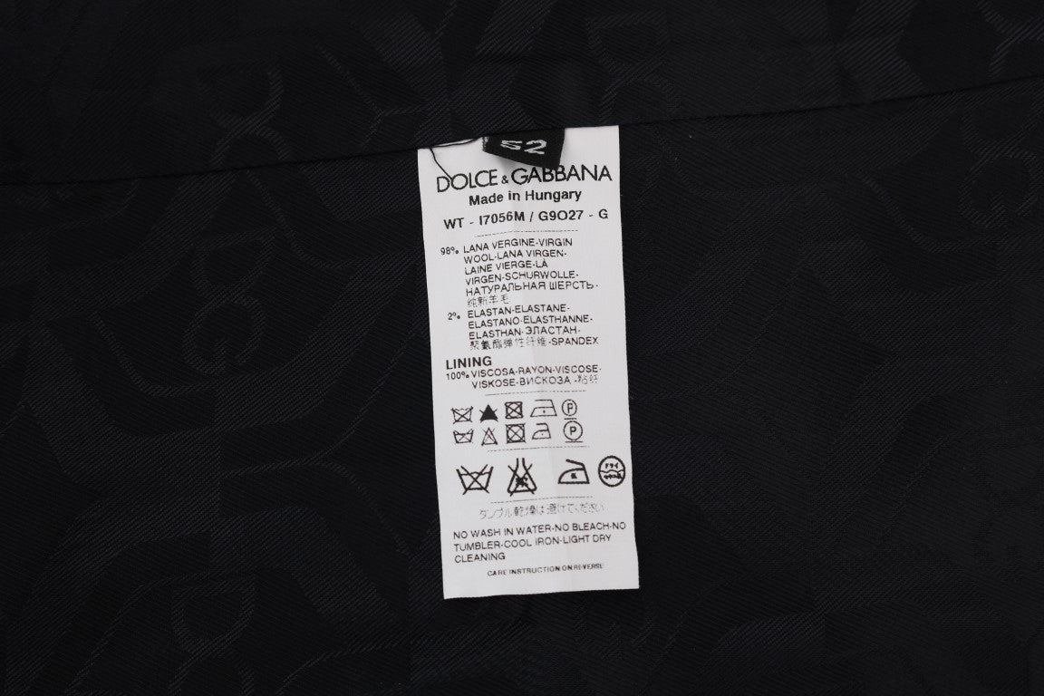 Dolce &amp; Gabbana – Schwarze, gestreifte Strickjacke aus Wolle „STAFF“