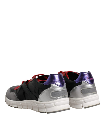 Dolce &amp; Gabbana Mehrfarbige Low-Top-Sneakers aus Wildleder