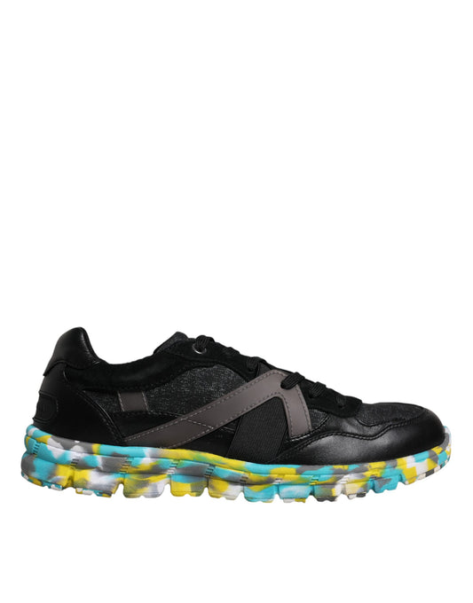 Dolce &amp; Gabbana Schwarze Polyester Low Top Herren Sneakers Schuhe