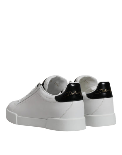 Dolce &amp; Gabbana Klassische Low-Top-Sneakers aus weißem Leder