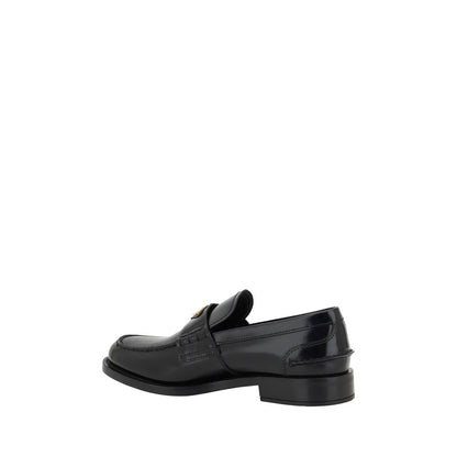 Prada – Schwarze Loafer aus Leder mit Logo