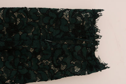 Dolce &amp; Gabbana Grüne Leggings mit Blumenspitze