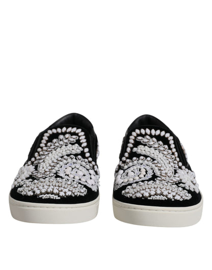 Dolce &amp; Gabbana – London – Schwarze Slipper für Herren mit Verzierung