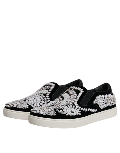 Dolce &amp; Gabbana – London – Schwarze Slipper für Herren mit Verzierung