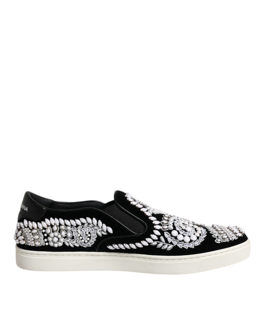 Dolce &amp; Gabbana – London – Schwarze Slipper für Herren mit Verzierung