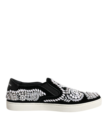 Dolce &amp; Gabbana – London – Schwarze Slipper für Herren mit Verzierung