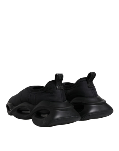 Dolce &amp; Gabbana – Schwarze Slip-On-Wave-Low-Top-Sneakers für Herren
