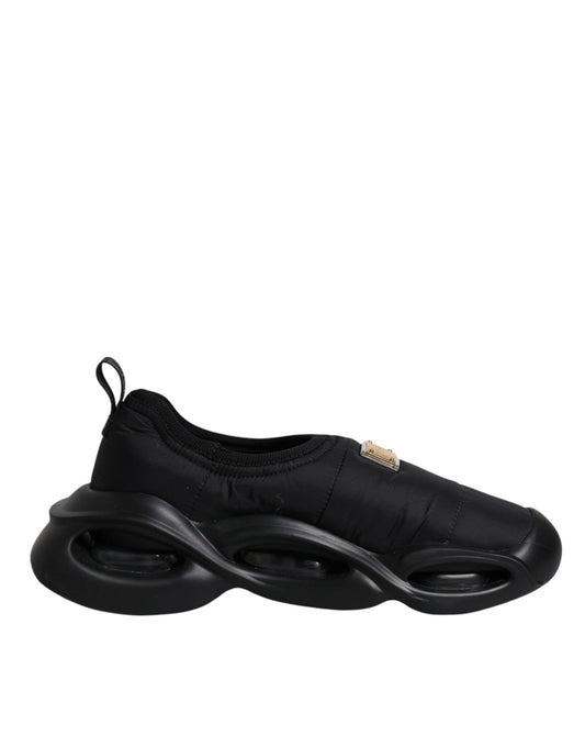 Dolce &amp; Gabbana – Schwarze Slip-On-Wave-Low-Top-Sneakers für Herren
