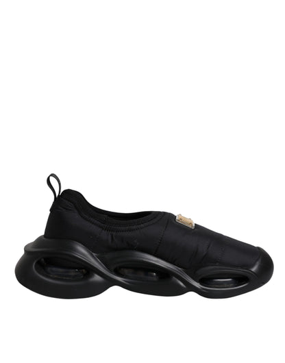Dolce &amp; Gabbana – Schwarze Slip-On-Wave-Low-Top-Sneakers für Herren