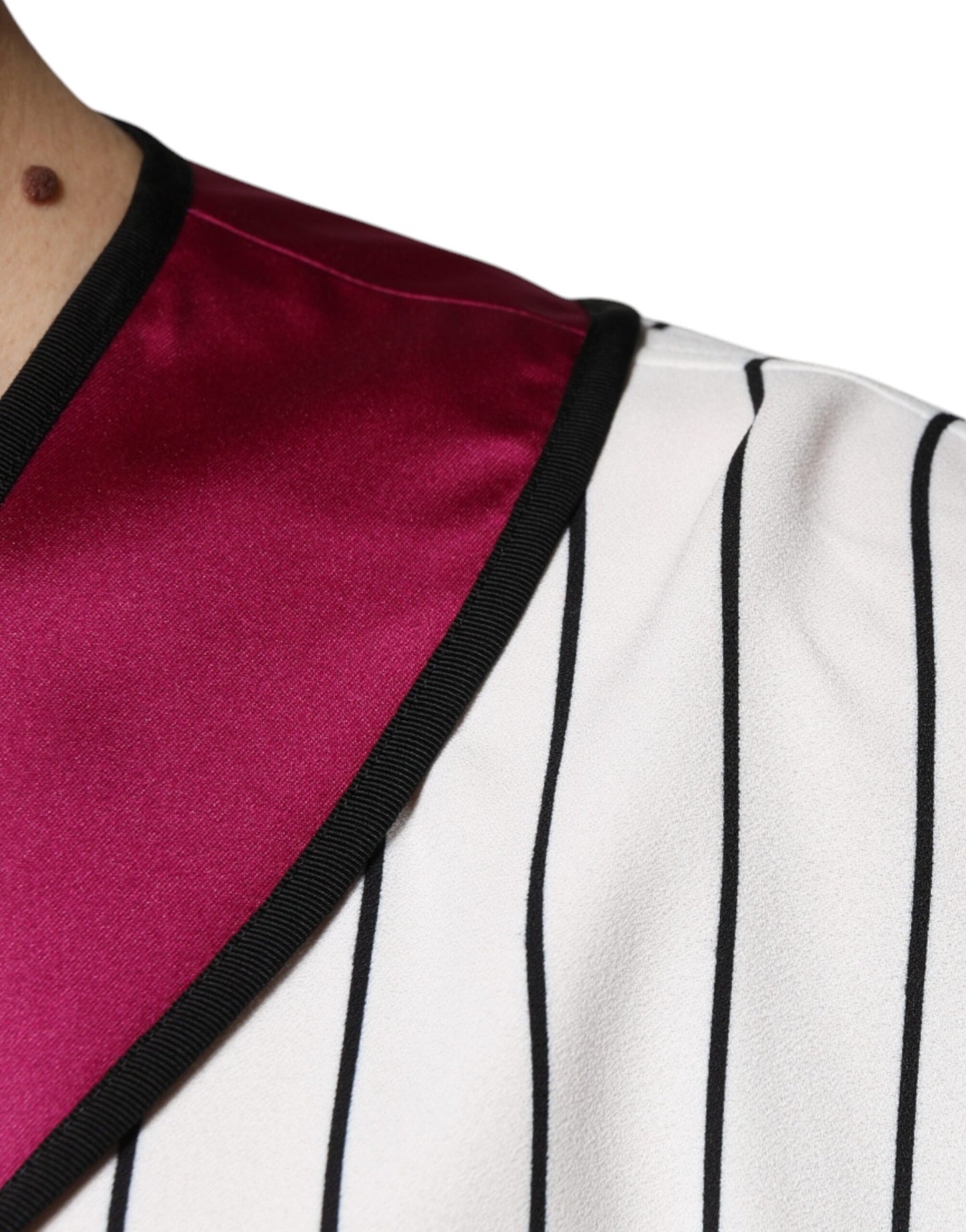 Dolce &amp; Gabbana Multicolor Logo Jersey Button V-neck T-shirt