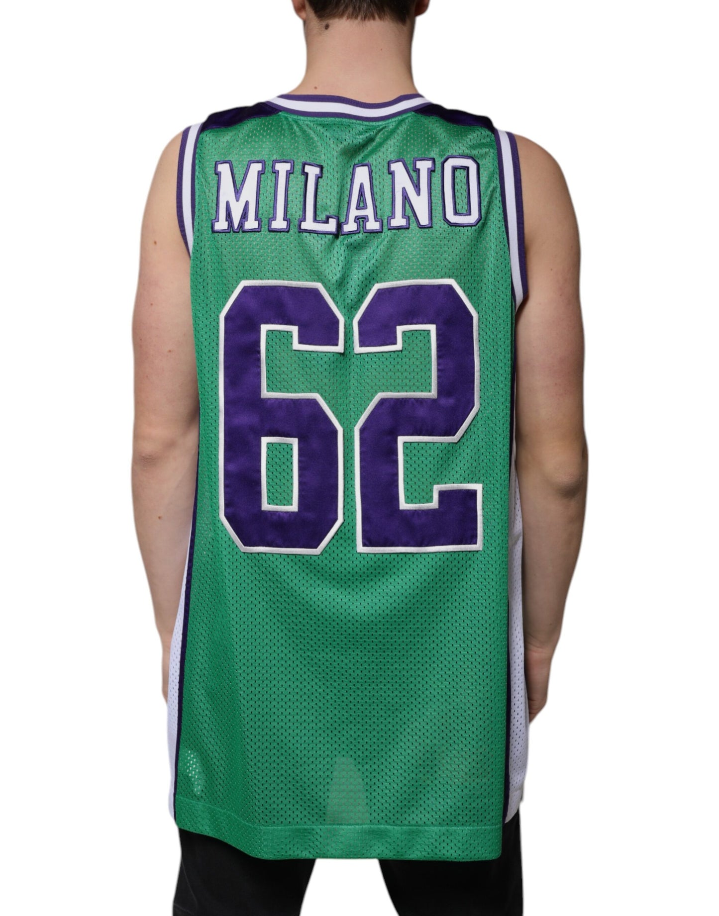 Dolce &amp; Gabbana Green Polyester Jersey Sleeveless T-shirt