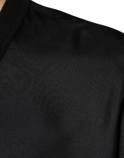 Dolce &amp; Gabbana Black Cotton Square Neck Short Sleeve T-shirt