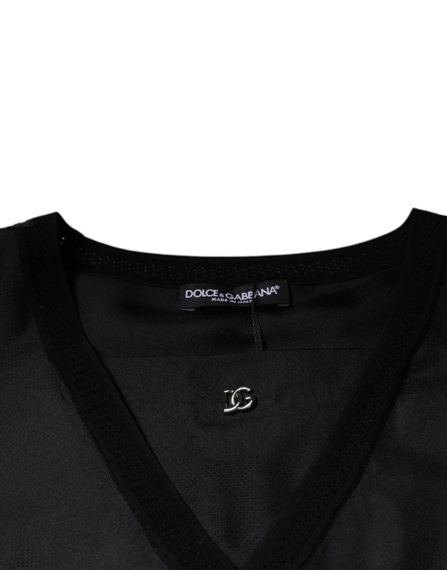 Dolce &amp; Gabbana Black Cotton Square Neck Short Sleeve T-shirt