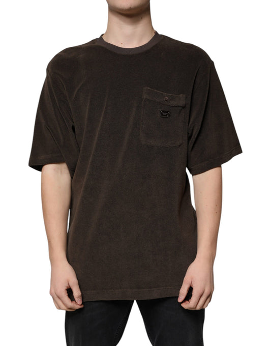 Dolce &amp; Gabbana Brown Cotton Crew Neck Short Sleeves T-shirt